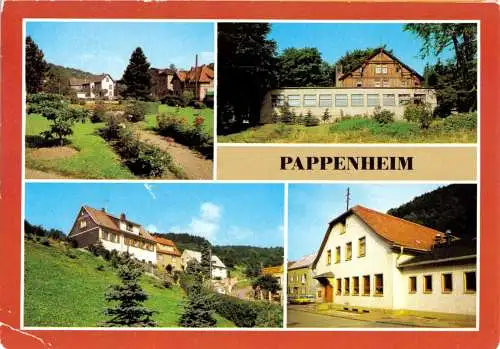 Ansichtskarte, Pappenheim Kr. Schmalkalden, vier Abb., 1985