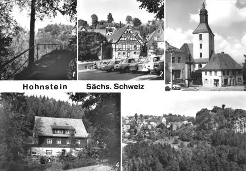 Ansichtskarte, Hohnstein Sächs. Schweiz, fünf Abb., 1979