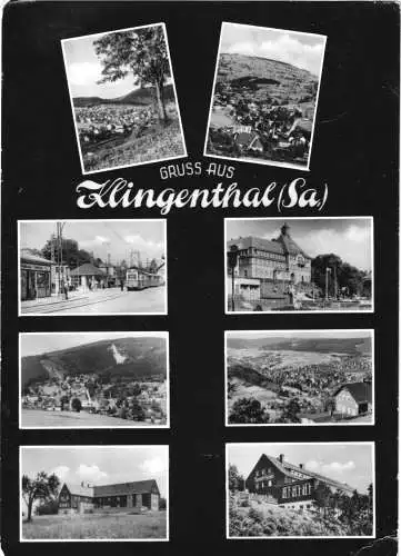 Ansichtskarte, Klingenthal, acht Abb., gestaltet, 1963