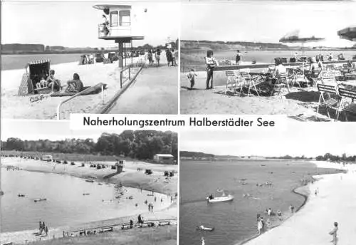 Ansichtskarte, Halberstadt, Naherholungszentrum Halberstädter See, vier Abb., 1979