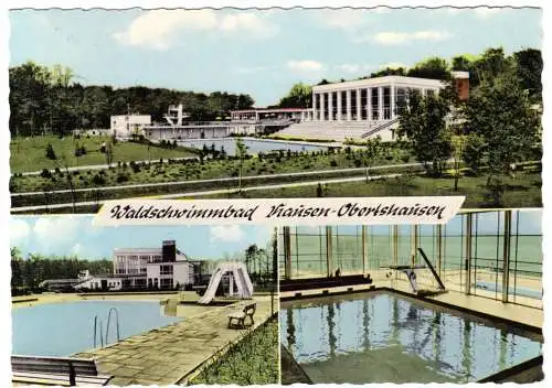 AK, Hausen - Obertshausen, Waldschwimmbad, drei Abb., 1971