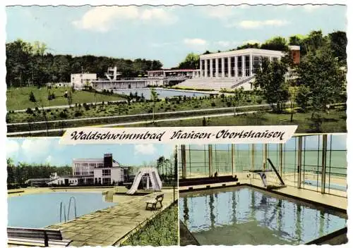 Ansichtskarte, Hausen - Obertshausen, Waldschwimmbad, drei Abb., 1971