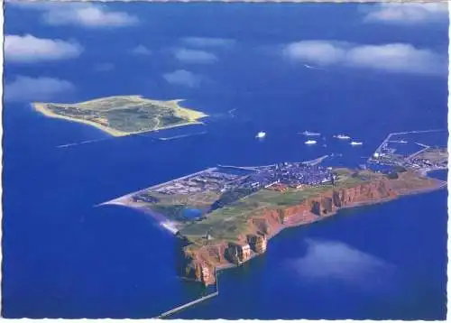 Ansichtskarte, Insel Helgoland und Badedühne, Luftbildansicht, 1992