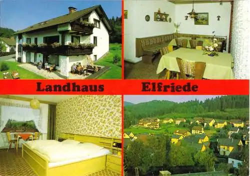 Ansichtskarte, Geroldsgrün OT Silberstein, Landhaus Elfriede Horn, vier Abb., um 1980