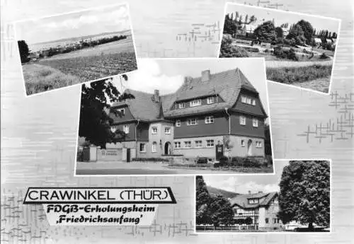 AK, Crawinkel Kr. Arnstadt, vier Abb., gestaltet, FDGB-Heim, 1982