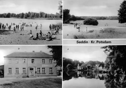 AK, Seddin Kr. Potsdam, vier Abb., u.a. Gaststätte "Drei Linden", 1983