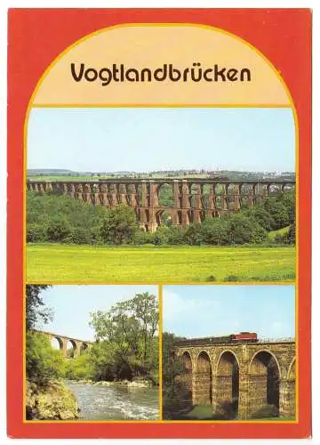 AK, Vogtland, drei Abb., Vogtlandbrücken, 1990