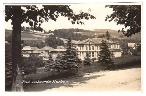 AK, Bad Liebwerda, Lázně Libverda, Blick zum Kurhaus, Echtfoto, um 1938