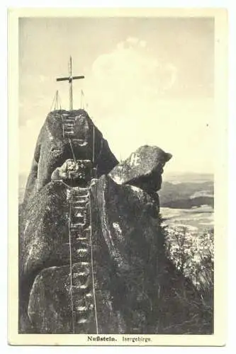 AK, Nußstein Isergeb., Ořešník, Aussichtsfelsen, 1933