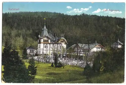 AK, Karlsbad, Karlovy Vary, Café Kaiserpark, 1913
