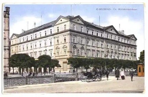 AK, Karlsbad, Karlovy Vary, Cs. Militärbadehaus, 1933