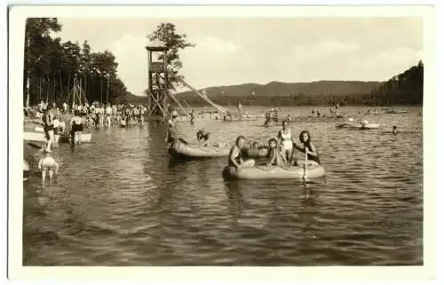 AK, Hammer am See, Hamr na Jezeře, Freibad, belebt, um 1936