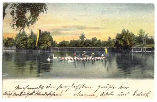 AK, Franzensbad, Františkovy Lázně, Stadtteich mit Ruderboot, 1903