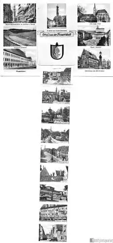AK mit inneliegendem Leporello, Augsburg, sieben Abb., 1960