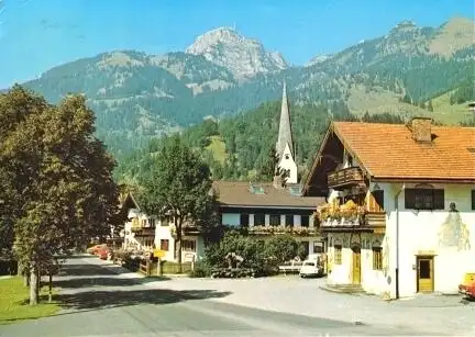 Ansichtskarte, Bayrischzell, Straßenpartie, 1973