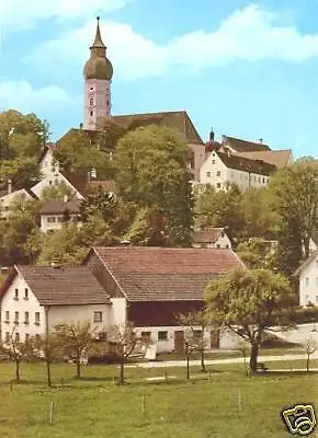 AK, Andechs, Teilansicht mit Klosterkirche, 1978