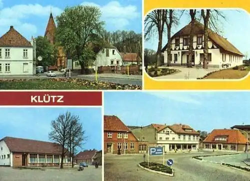 Ansichtskarte, Klütz Kr. Grevesmühlen, 4 Abb., u.a. HO-Gaststätte