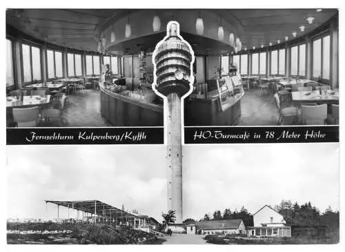 AK, Kyffhäuser, Fernsehturm Kulpenberg, Gaststätte, drei Abb., 1967