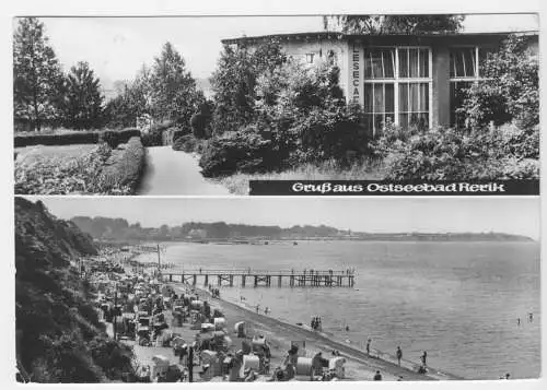 AK, Ostseebad Rerik, zwei Abb., Lesecafe und Strand, 1977