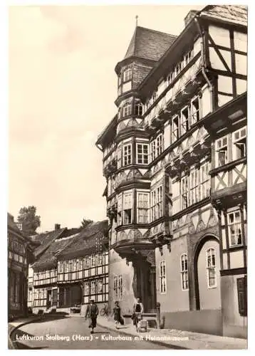 AK, Stolberg Harz, Straßenpartie mit Kulturhaus und Heimatmuseum, 1968