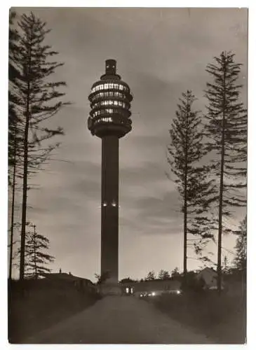 AK, Kyffhäuser, Fernsehturm Kulpenberg, Nachtansicht, 1972