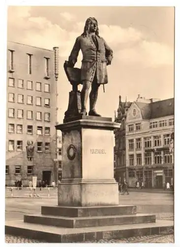 AK, Halle Saale, Platz mit Händeldenkmal, 1964