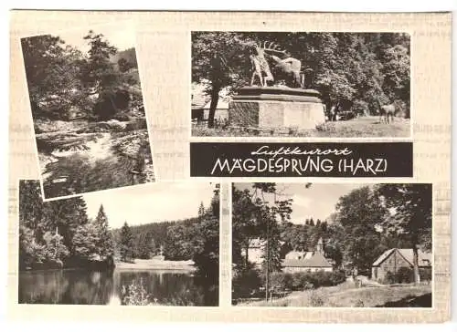 AK, Harzgerode, OT Mägdesprung, vier Abb., gestaltet, 1964