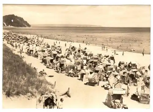 AK, Ostseebad Baabe Rügen, Strandpartie belebt, 1969