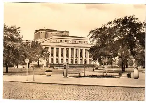 AK, Dessau, Friedensplatz mit Landestheater, 1967