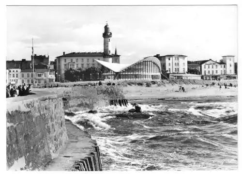 AK, Rostock - Warnemünde, Konsum-Gaststätte "Teepott" und Leuchtturm, 1970