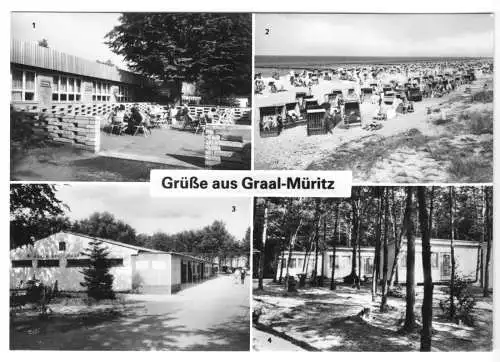 AK, Ostseebad Graal-Müritz, vier Abb., Campingplatz Uhlenflucht, 1985