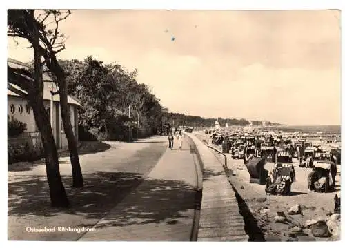 AK, Ostseebad Kühlungsborn, Promenade und Strand, 1963