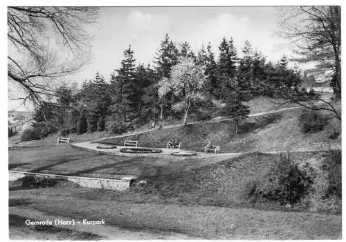 AK, Gernrode Harz, Partie im Kurpark, 1969