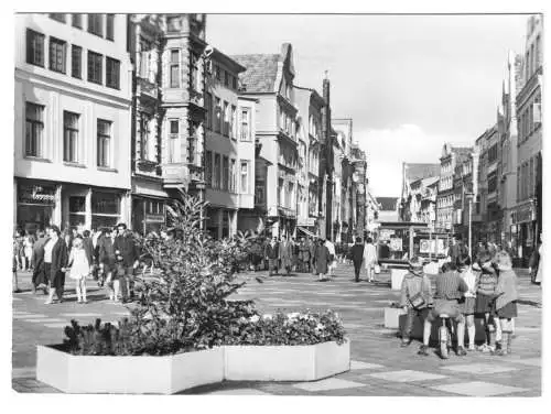 AK, Rostock, Kröpeliner Str., belebt, 1978