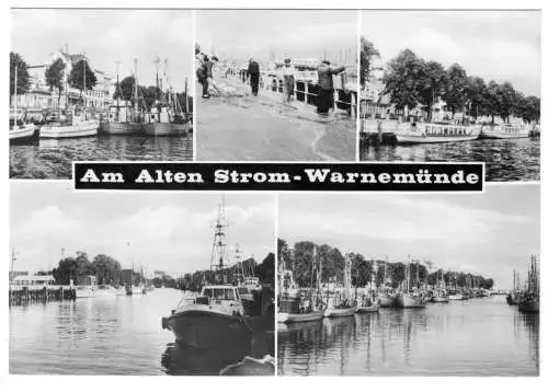 AK, Rostock - Warnemünde, Am Alten Strom, fünf Abb., 1970