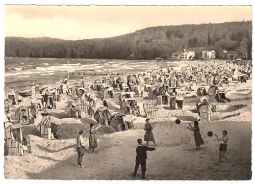 AK, Binz Rügen, Strandleben, 1962