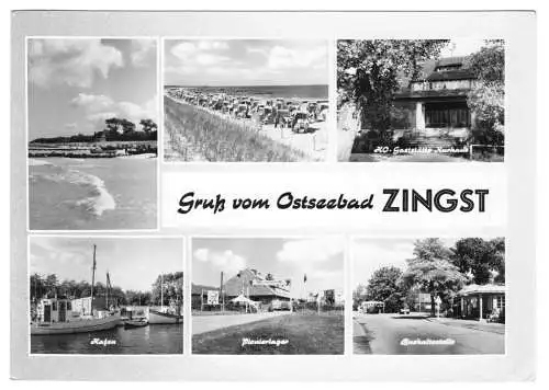 AK, Ostseebad Zingst Darss, sechs Abb., gestaltet, 1963