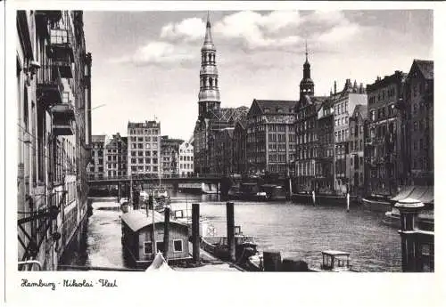 AK, Hamburg, Nikolai-Fleet, um 1953 ?