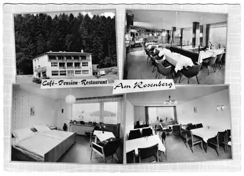 AK, Bad Driburg Westf., Pension "Am Rosenberg", vier Abb., gestaltet, um 1960