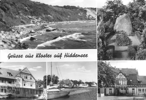 Ansichtskarte, Insel Hiddensee, Kloster, fünf Abb., 1984