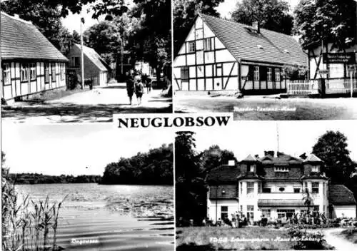 Ansichtskarte, Neuglobsow Kr. Gransee, vier Abb., 1975