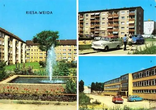 AK, Riesa - Weida, drei Abb., 1977