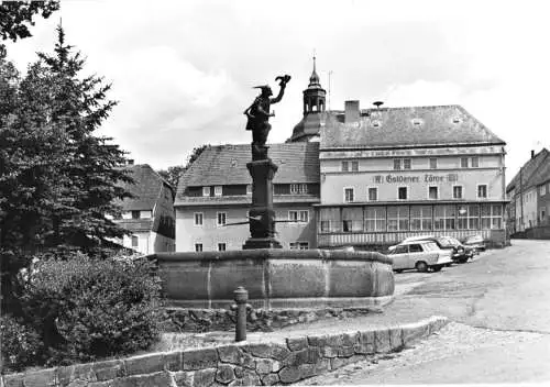 AK, Lauenstein Osterzgeb., Markt und Falknerbrunnen, 1981