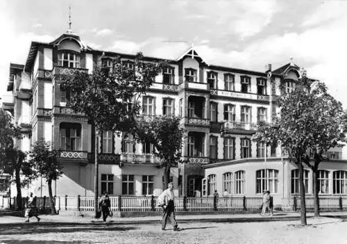 AK, Seebad Ahlbeck auf Usedom, FDGB-Erholungsheim "Kurt Bürger", Haus 1, 1969
