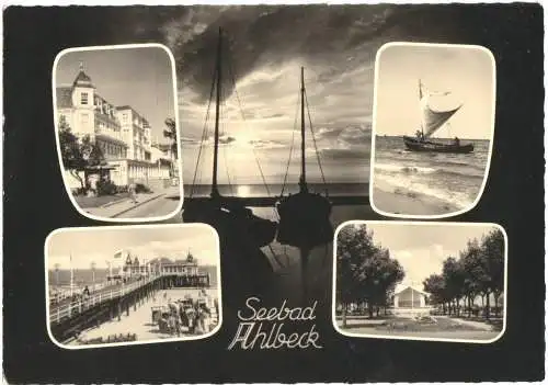 AK, Seebad Ahlbeck auf Usedom, fünf Abb., gestaltet, 1963