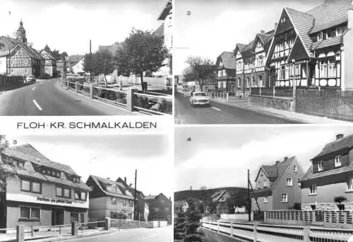 AK, Floh Kr. Schmalkalden, vier Straßenpartien, 1984