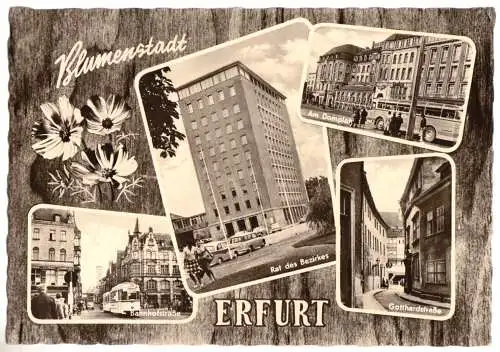 AK, Erfurt, vier Abb., gestaltet, 1961