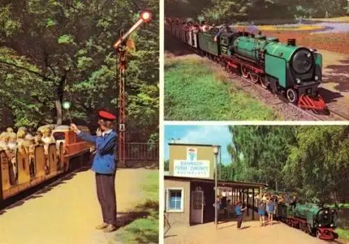 AK, Dresden, Pioniereisenbahn, drei Abb., 1977