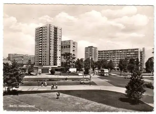 AK, Berlin Tiergarten, Partie im Hansaviertel, 1963