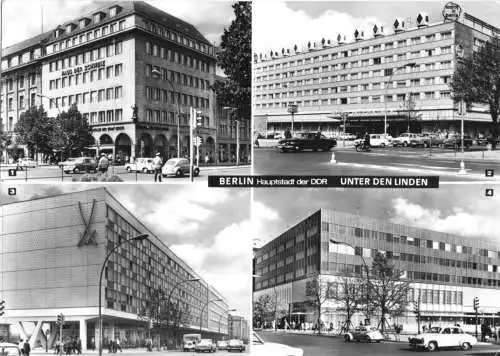 AK, Berlin Mitte, Unter den Linden, vier Abb., 1967